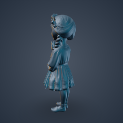 Girl with Flower Bouquet 3D Model - Image 4