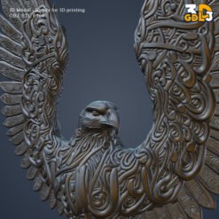 Alternative view of Ornate Eagle Wall Art 3D Model