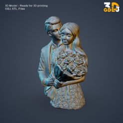 Alternative view of Romantic Couple Bust 3D Model