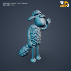 Cartoon Sheep Figurine 3D Model – Cute Shaun Sheep STL & OBJ for 3D Printing - Image 5