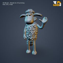 Alternative view of Cartoon Sheep Figurine 3D Model – Cute Shaun Sheep STL & OBJ for 3D Printing