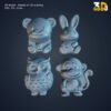 Animals 3D STL Pack – Bear, Bunny, Owl, Monkey for Molds & 3D Printing