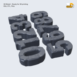 Stone Cracked 3D Numbers Set (0–9) 3D Print Model - Image 5