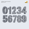Stone Cracked 3D Numbers Set (0–9) 3D Print Model